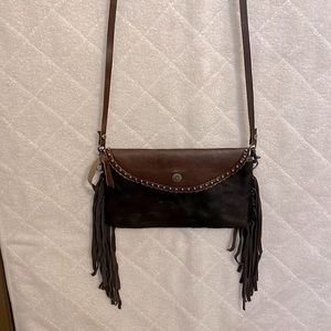 Montana West Fringed Leather Crossbody Wallet
